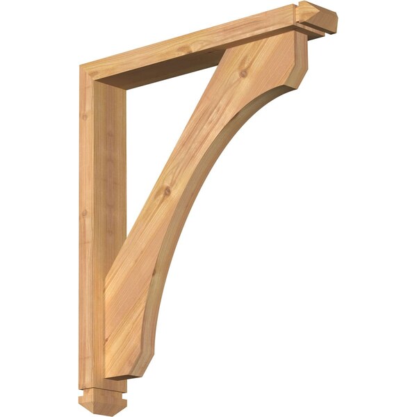 Ekena Millwork Legacy Arts and Crafts Smooth Bracket w/ Offset Brace, Western Red Cedar, 3 1/2"W x 22"D x 26"H BKT0402X22X26LEC03SWR - main